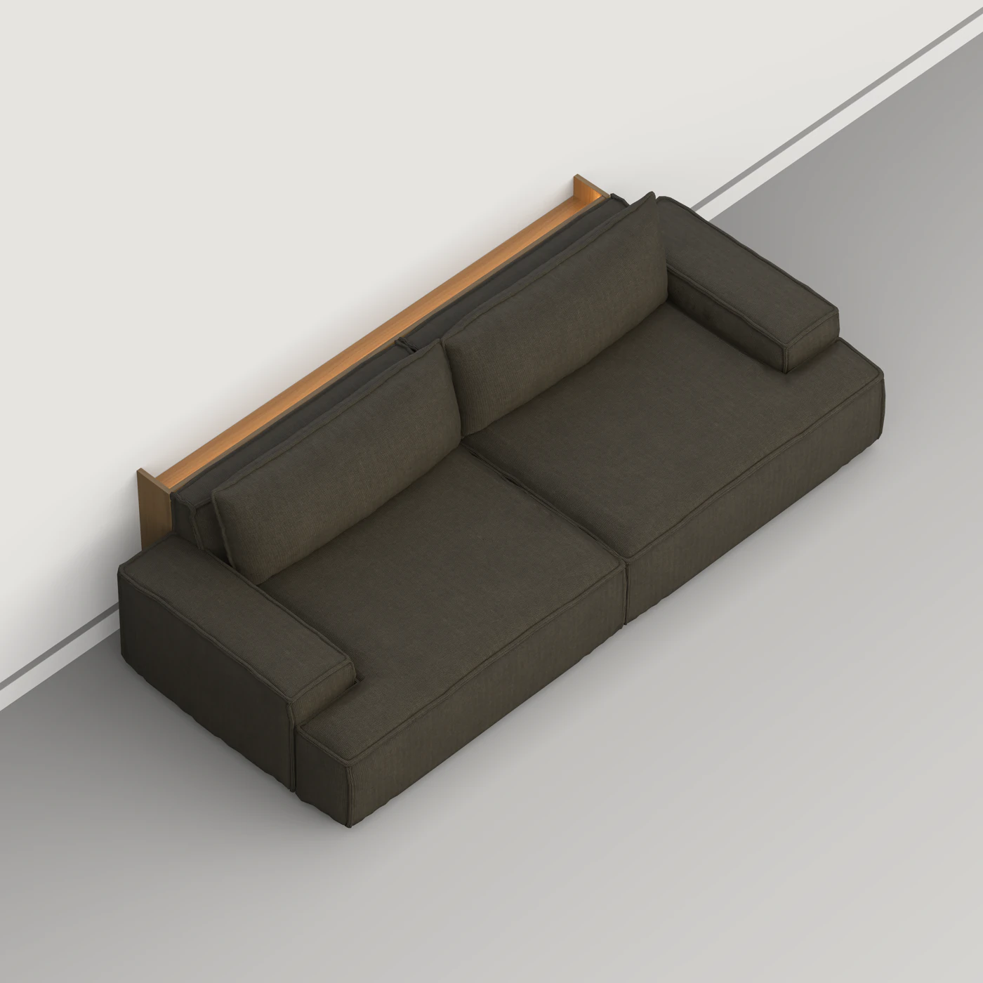 Sofa wird zurück an die fertige Lichtkante geschoben